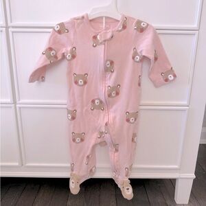 Pink Bear Print Baby Sleep & Play